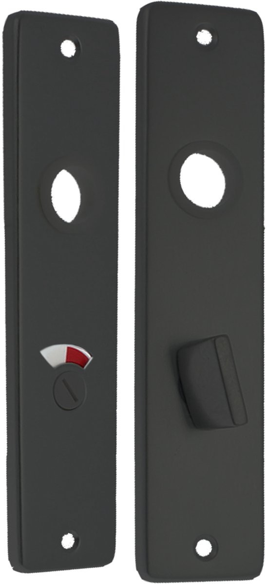 Starx WC-schild kortschild met WC-slot (WC63/8) - Aluminium - Zwart