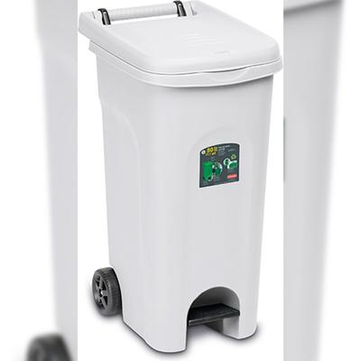 Stefanplast Urban Eco System 80-Liter-Abfalleimer mit weißem Pedal