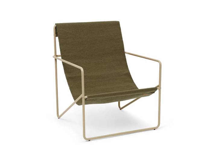Ferm Living Chaise lounge Desert olive, structure cashemere