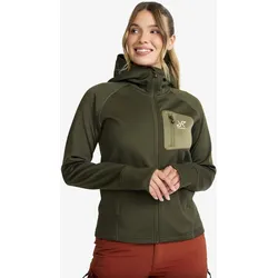 Evolution Stretch Fleece Hoodie Damen Forest Night, Größe:L - Damen > Oberteile > Fleece & Midlayers - Grün