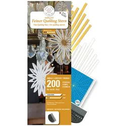 Feinkamm Quilling-Set Sterne, weiß-gold