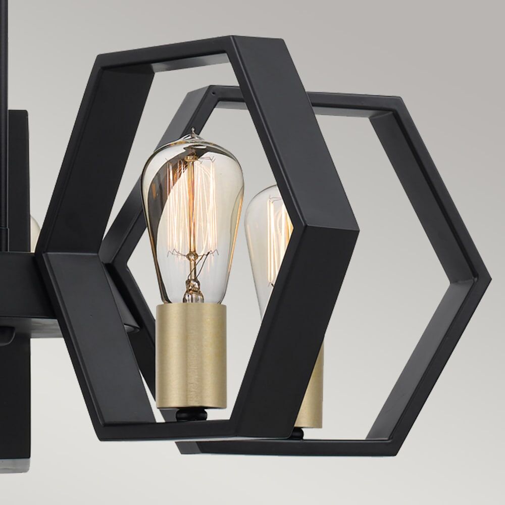 ELSTEAD LIGHTING Lustre en acier finition noir terre Blanc 10x10x63cm