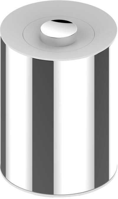 Keuco Plan Abfallbehälter 04989010051 5 l, Deckel weiß, Chrom-finish