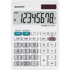 Sharp Taschenrechner EL 310W, Elsi Mate, 8-stelliges LC-Display, Solar- & Batteriebetrieb