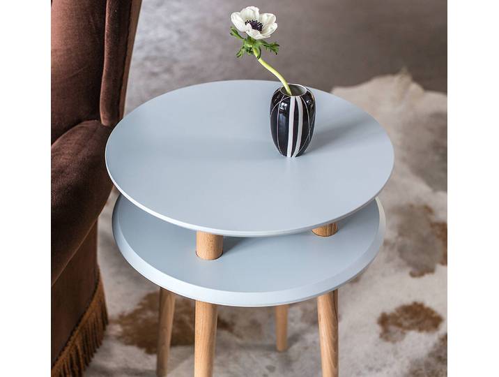 Beistelltisch Ø 45cm Grau/Hellgrau