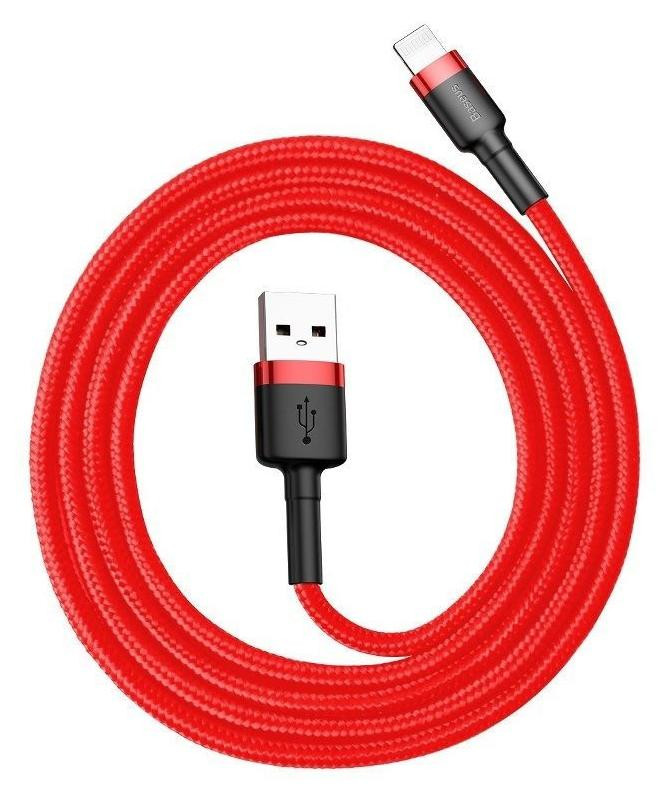 Baseus USB-A naar Lightning oplaadkabel, 2 meter, Rood