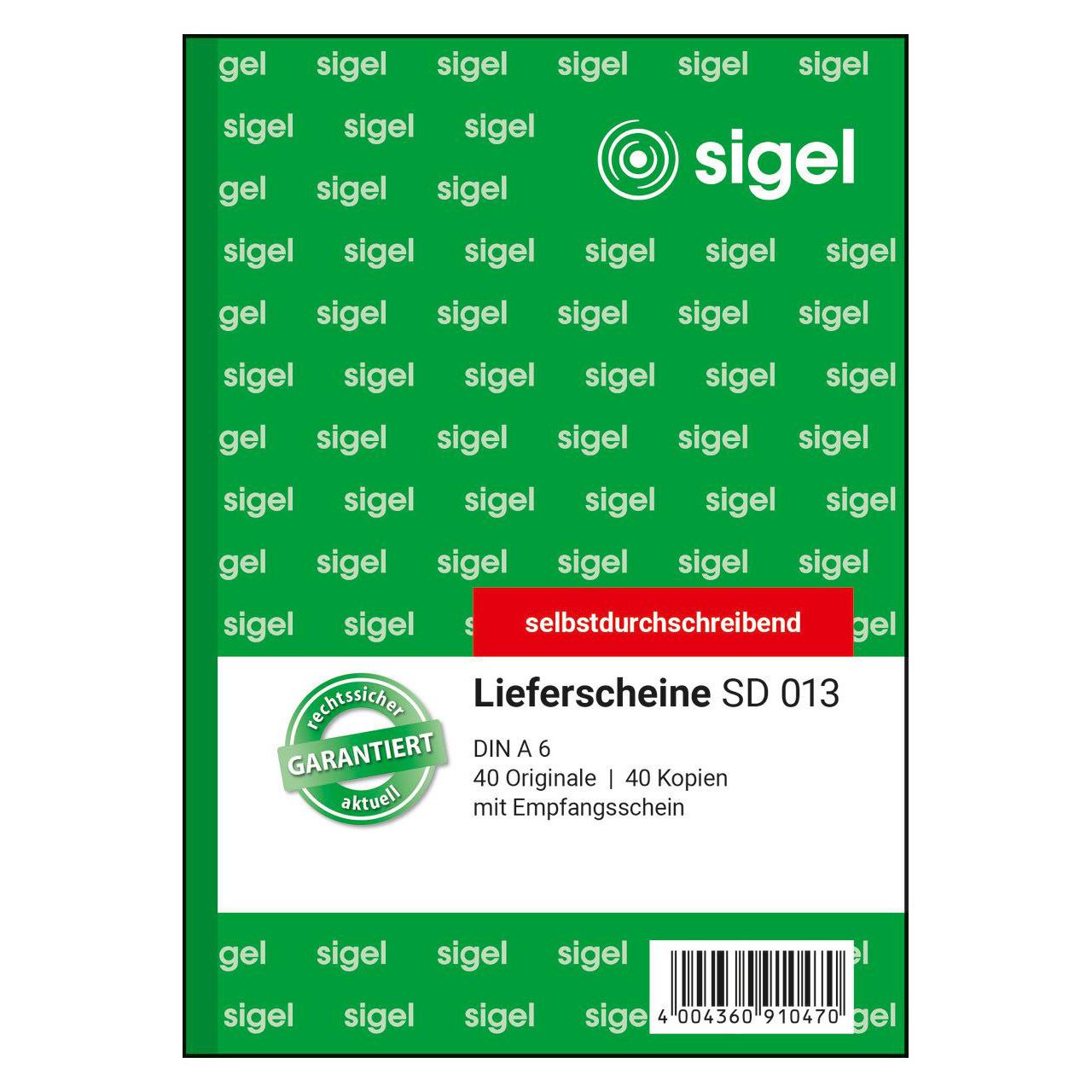SIGEL Lieferschein mit Empfangsschein Formularbuch SD013