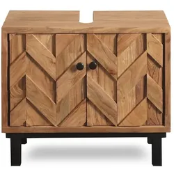 WOLFMÖBEL Waschbeckenunterschrank Cross Holz Braun Akazie