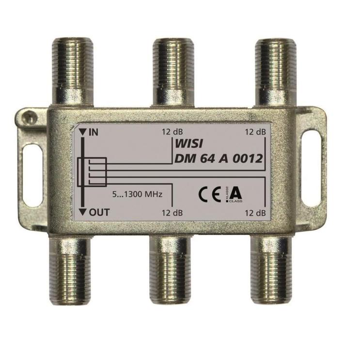 WISI 4-fach Abzweiger DM64A0012 5-1300MHz 12dB Klasse A (+10dB) 1 (75597)