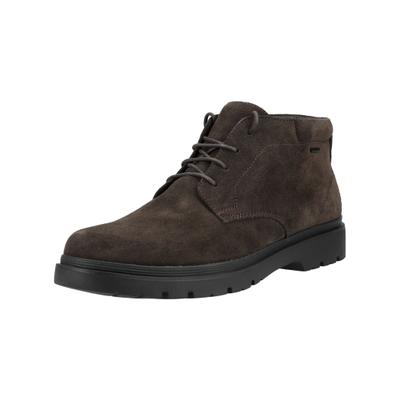 Schnürstiefelette GEOX "Geox Stiefelette Veloursleder", Herren, Gr. 45, braun (dunkelbraun), Veloursleder, Schuhe Schnürstiefelette