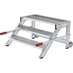 Munk Arbeitspodest fahrbar, Stufenbreite 1000 mm, Stahl-Gitterrost - 050439
