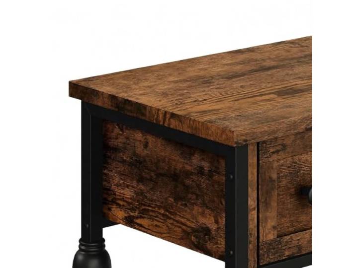 Litake 52 Industrie-Konsolentisch mit 3 Schubladen & 3 Ablagen – Metall-Sofatisch für Wohnzimmer, Flur & hinter Sofa – klassisch Braun