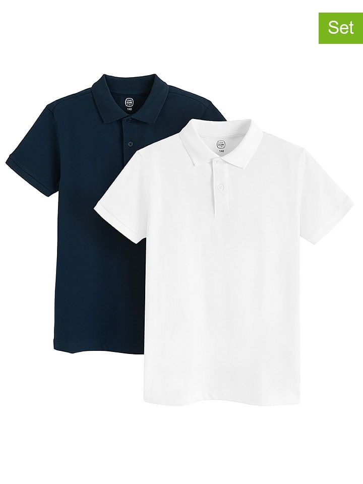 COOL CLUB 2er-Set: Poloshirts in Weiß/ Dunkelblau - 122