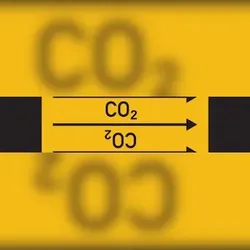 Rohrleitungskennzeichen CO2 - 33000x90 mm Folie selbstklebend