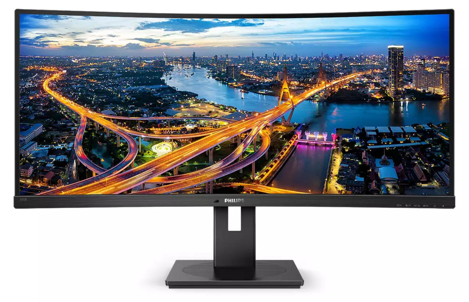 Philips B Line 345B1C/00, 86,4 cm (34"), 3440 x 1440 Pixel, Quad HD, LCD, 4 ms, Schwarz