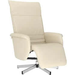 vidaXL Relaxsessel mit Fußteil Creme Kunstleder