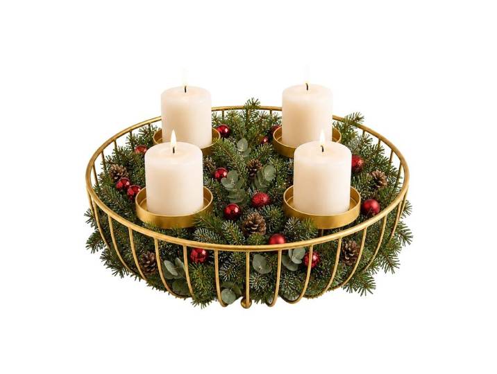 Relaxdays Adventskranz Metallschale