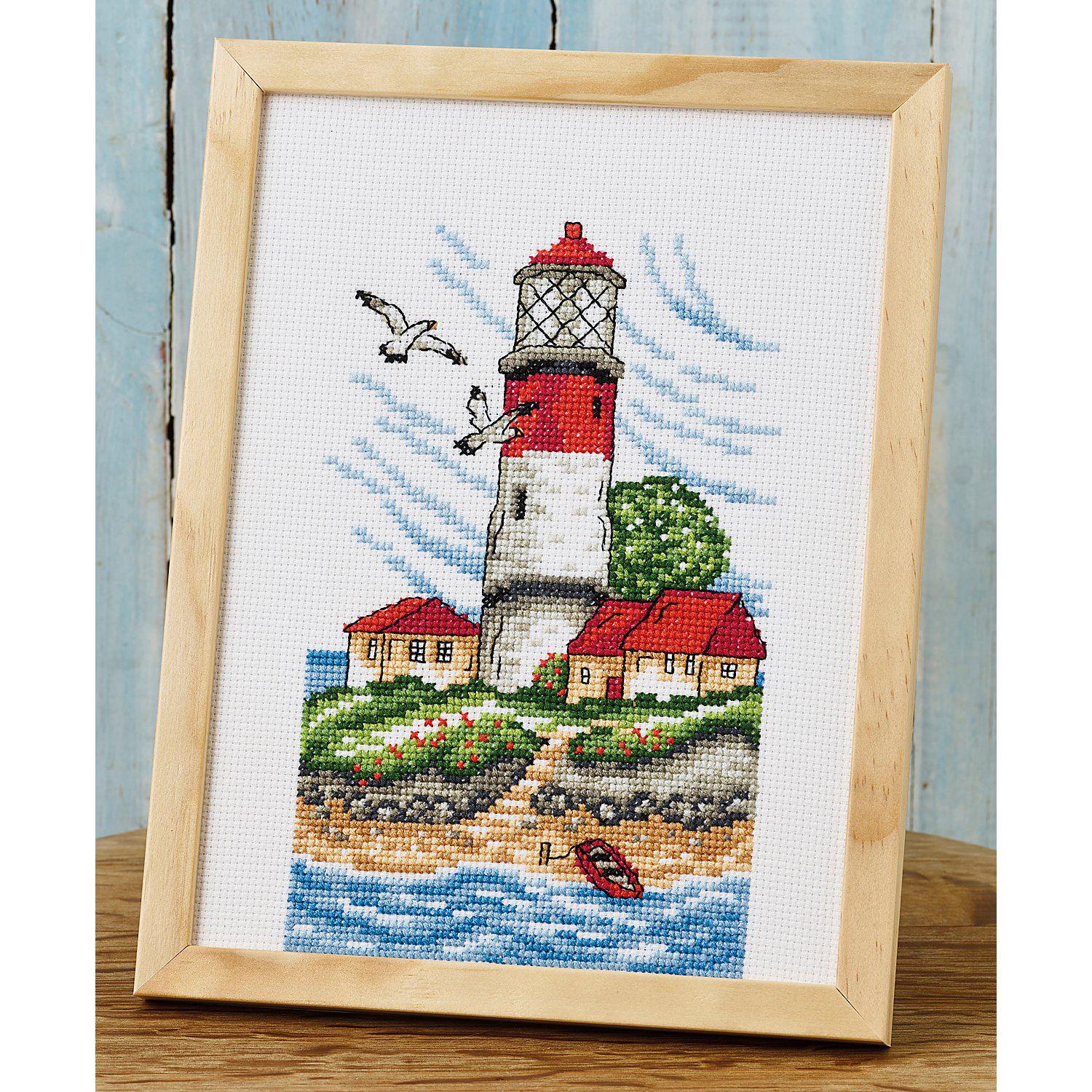 Stickbild "Leuchtturm Insel", 18 x 24 cm