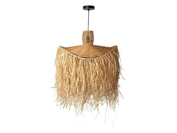 Suspension raphia naturel à franges bohème Ø60 cm