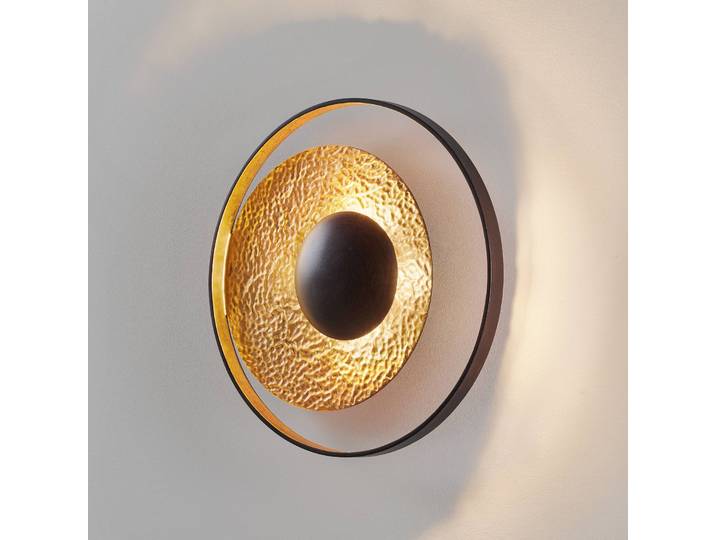 Design wandlamp Satellite, messing / goud, Woon-/ Eetkamer, metaal, Design, Wandlamp design