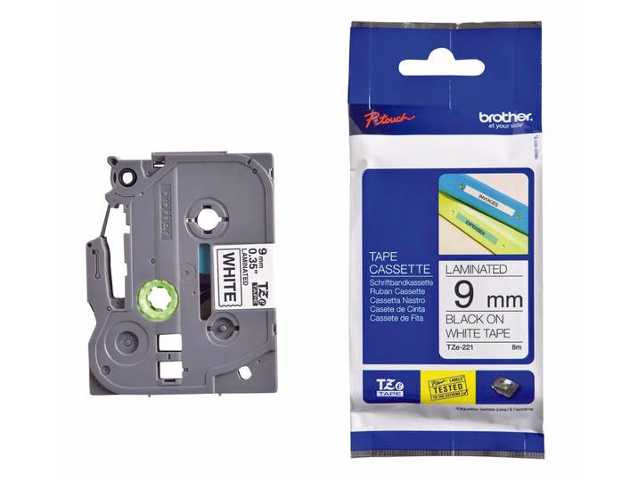 Brother P-touch TZe-221 Schriftbandkassette – Etikettendrucker/Beschriftungsgerät