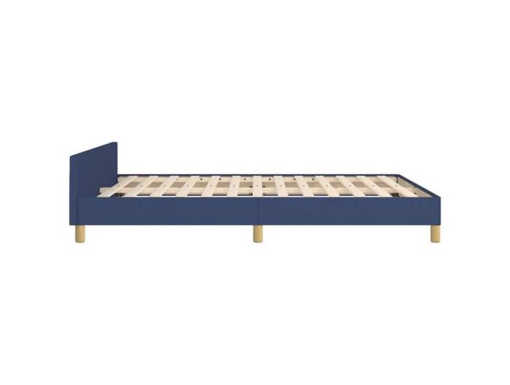 Cadre de lit - FYDUN - 140x190 cm - Tête de lit en tissu - Couleur bleue - Design contemporain
