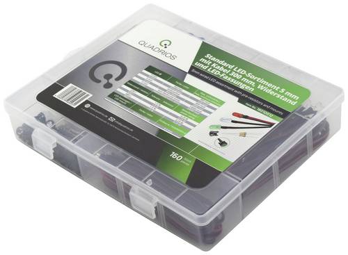 Quadrios LED-Sortiment Rot, Grün, Gelb, Blau, Kaltweiß, Warmweiß 5mm 20mA 3.0V