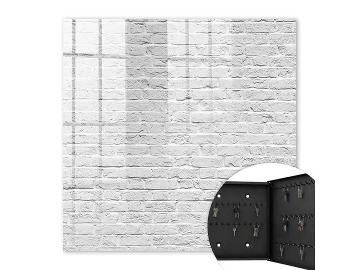 SCHLÜSSELBOX Schwarz 30x30 cm- Türöffnung nach rechts - Ziegelmauer
