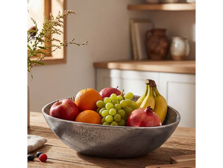 Bol à fruits Ringwa 24 x 10 x 30cm Argenté/Argenté