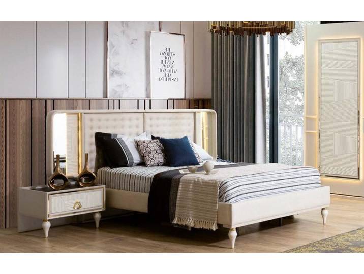 Xlmoebel Polsterbett Luxus Doppelbett aus Holz mit modernem Design und Bettrahmen (Polsterbett, Luxus Doppelbett), Made in Europa
