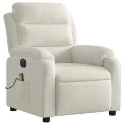 vidaXL Massagesessel Elektrisch Creme Samt