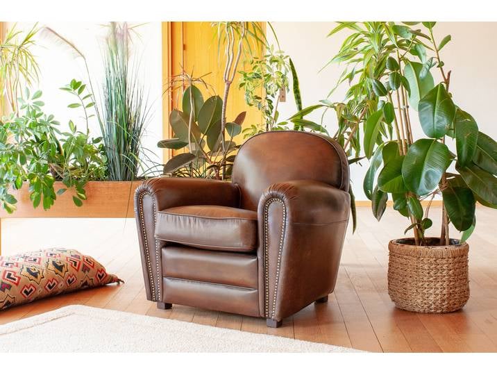 Fauteuil Club Cuir English Coffee
