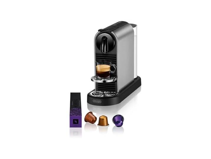 NESPRESSO DE’LONGHI CitiZ Platinum Titan Original Kapselmaschine EN220.T Kaffeemaschine mit 4 Tassengrößen, Heißwasserfunktion für Americano, automatische Abschaltung, 19 Bar Druck