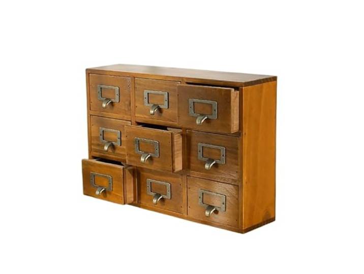 Bafnsiji Holz-Speicher-Fach-Einheiten, Holzkiste mit 9/16 Schubladen, Mini Kommode von Schubladen, Schmuck Box Geschenke für die Lagerung, Holz Vintage Stauraum,A38cm