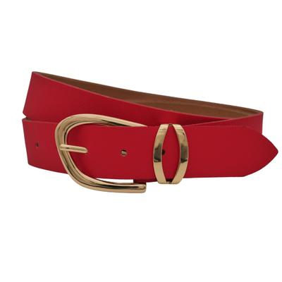 Ledergürtel ANNAMATONI "AnnaMatoni Ledergürtel Lora Ledergürtel Lora", Damen, Gr. TW85 - 100cm Gesamtlänge, rot (rot 350), 100% Leder, Gürtel Ledergürtel