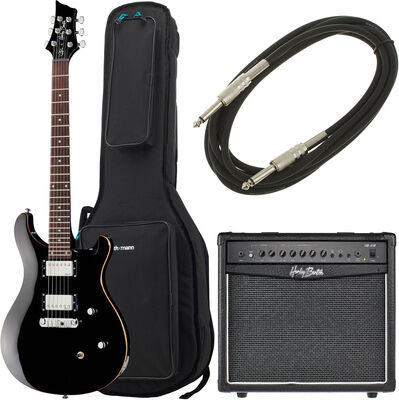 Harley Benton CST-24 BK Bundle Schwarz Hochglanz