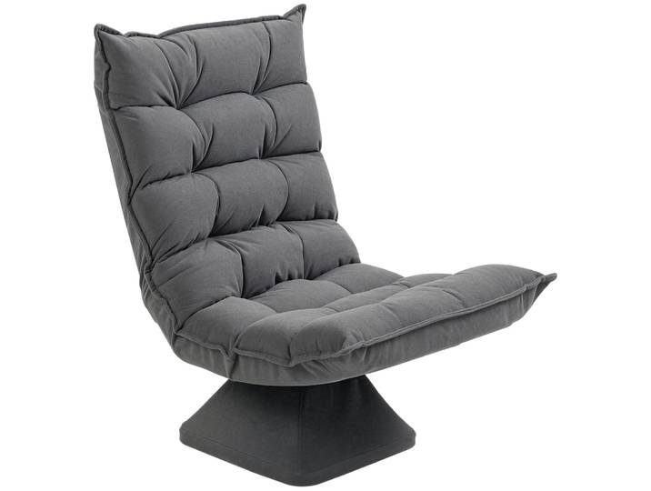 Fauteuil relax dossier réglable lin gris chiné