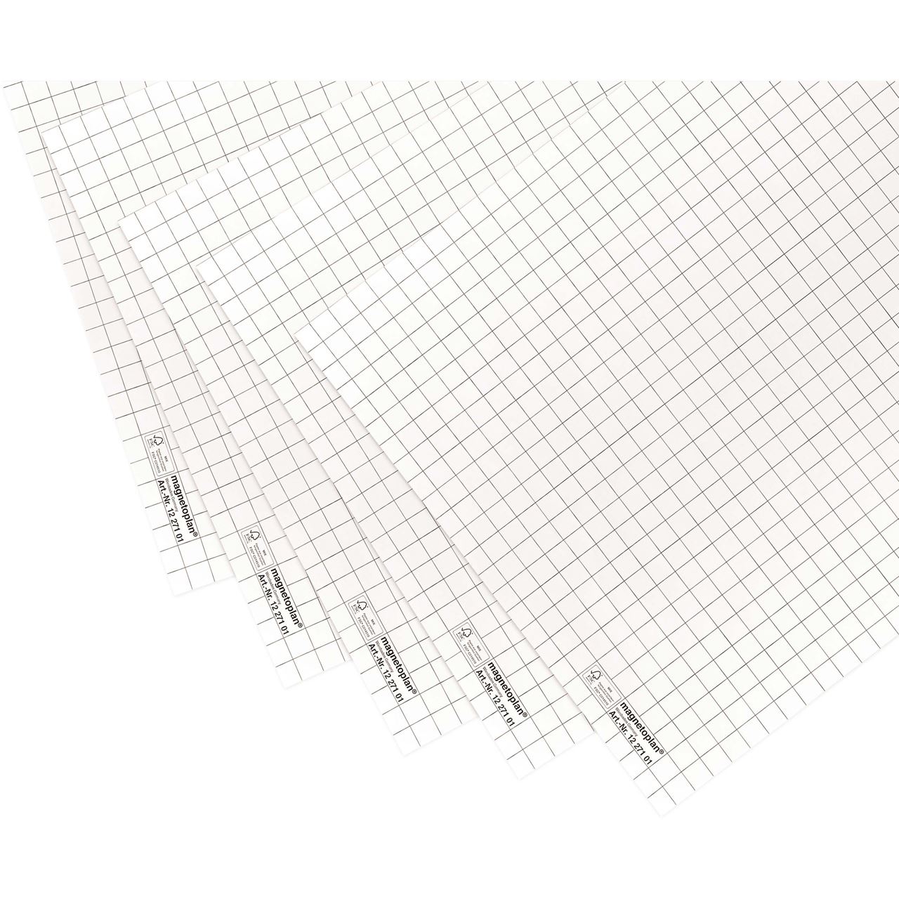 magnetoplan Flipchart-Papier kariert 65,0 x 93,0 cm, 20 Blatt, 5 Pack