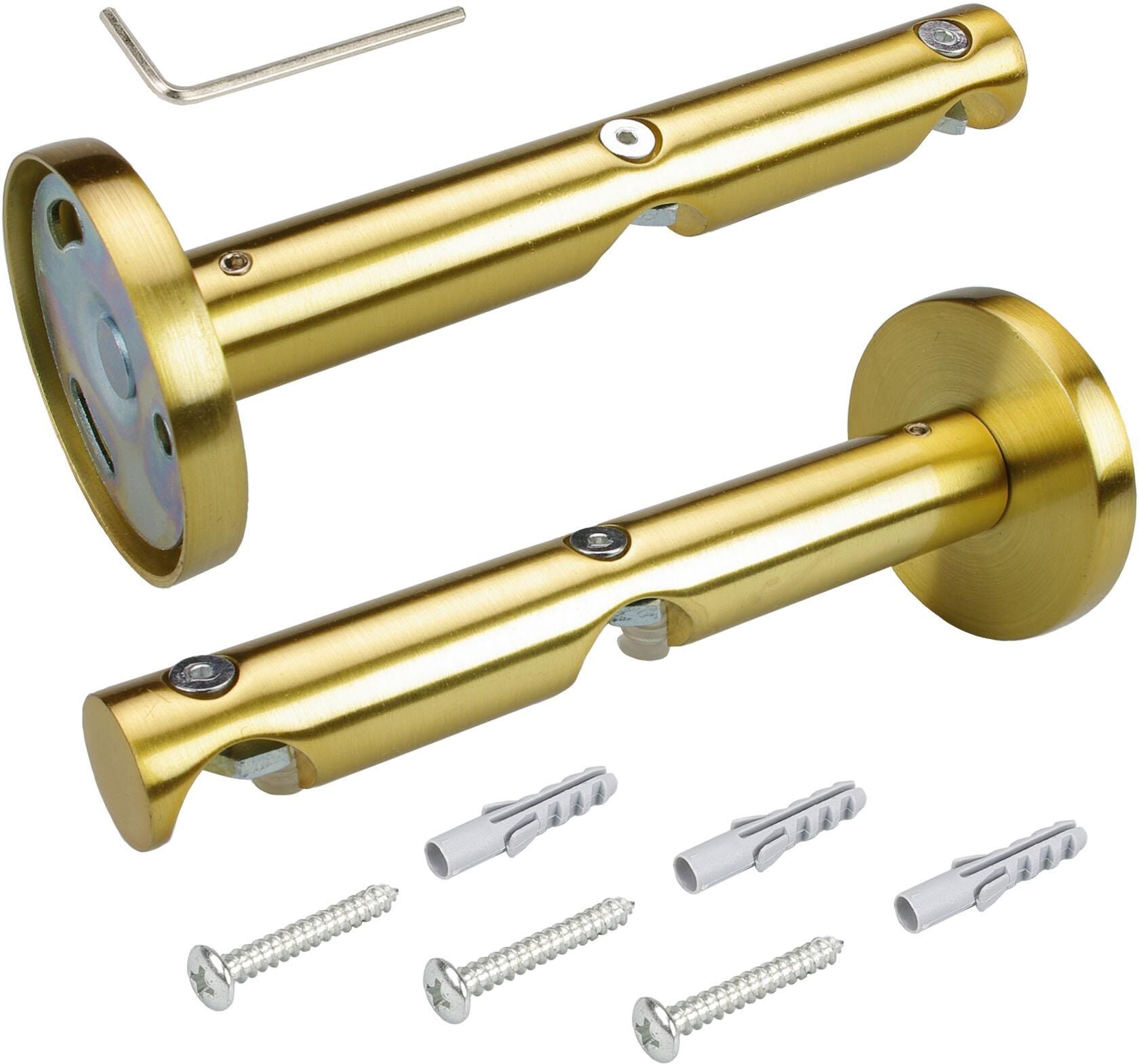 Deckenträger für Gardinenstangen LIEDECO, gold (goldfarben, matt), Ø:1,6cm, Gardinenstangenhalterungen, Deckenträger für Gardinenstangen, für Gardinenstangen Ø 16 mm goldfarben, matt Ø 1,6cm