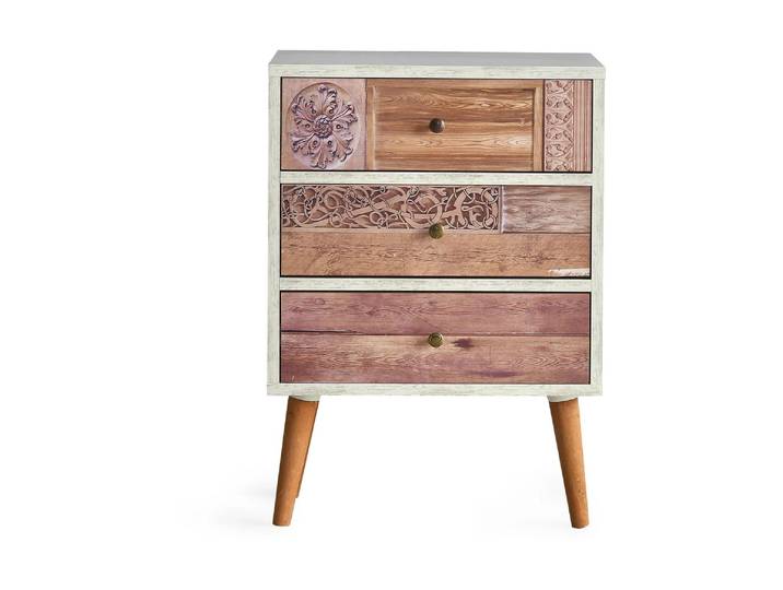 Kommode WOODY FASHION Liza 50 x 68 cm , bunt (mehrfarbig), B:50cm H:68cm T:35cm, Sideboards, Kommode