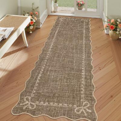 Garvee Scalloped Bow Bordered Pattern Area Rug