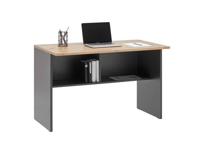 Schreibtisch Shelf Anthrazit/Eiche Artisan