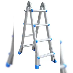 Vago-Tools Alu Leiter Klappleiter 4 x 4 Stufen Teleskopleiter