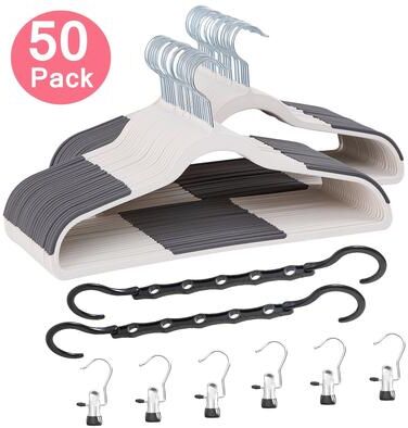 Clothes Hangers Plastic Coat Hangers Non-Slip Space-Saving Swivel Hook
