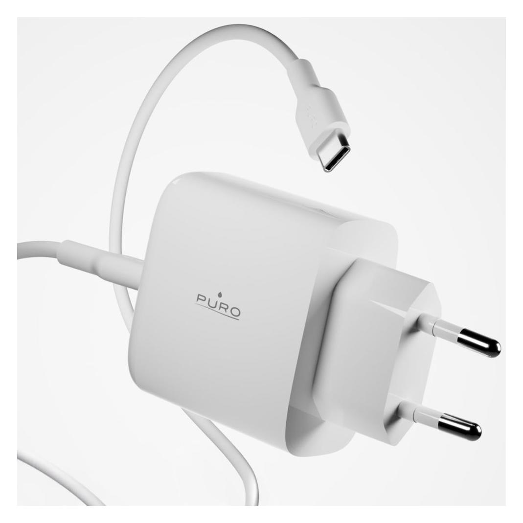 Puro Ladegerät (45 W, 2 Ports) (PUTCUSBAC45WDYKCCWHI)