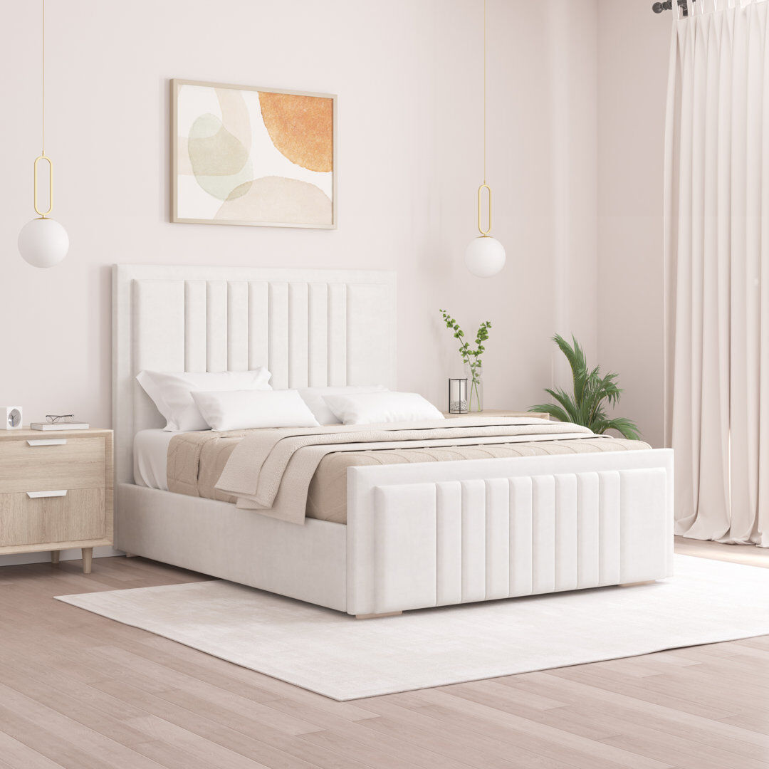 Brayden Studio Alama Upholstered Panel Bed White Single (3')