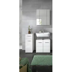 Badezimmer-Set ICE 3-teilig, Weiß Hochglanz