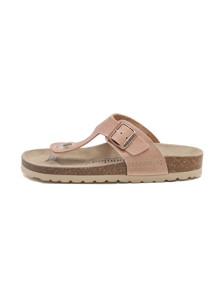 BABUNKERS Family Leder-Zehentrenner in Rosa - 40