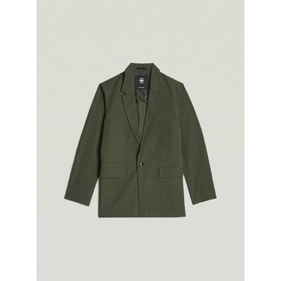 Jackenblazer G-STAR "Boyfriend Blazer", Damen, Gr. XL, grün (asfalt), Obermaterial: 90% Viskose, 10% Polyester, Blazer