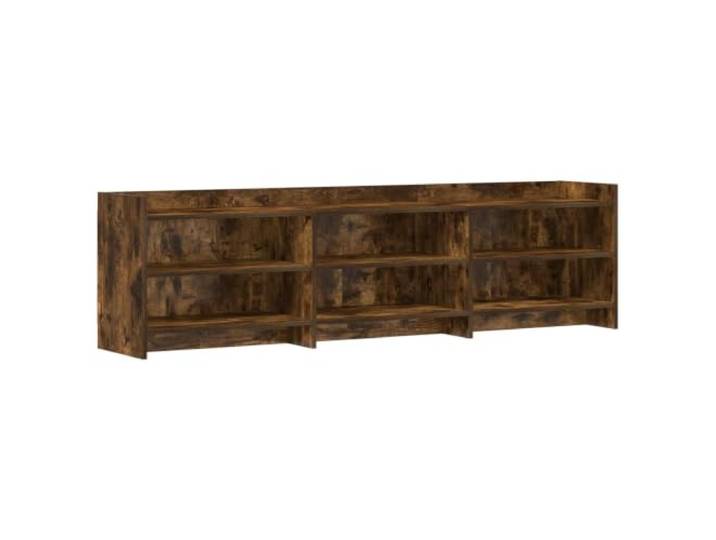 Favemtsl TV-Lowboard 168x33x47cm TV-Schrank Geräucherte Eiche Holzwerkstoff Moderner Fernsehtisch mit 6 offenen Fächern für Receiver und Konsolen im Wohnzimmer oder Schlafzimmer, einfache Pflege.